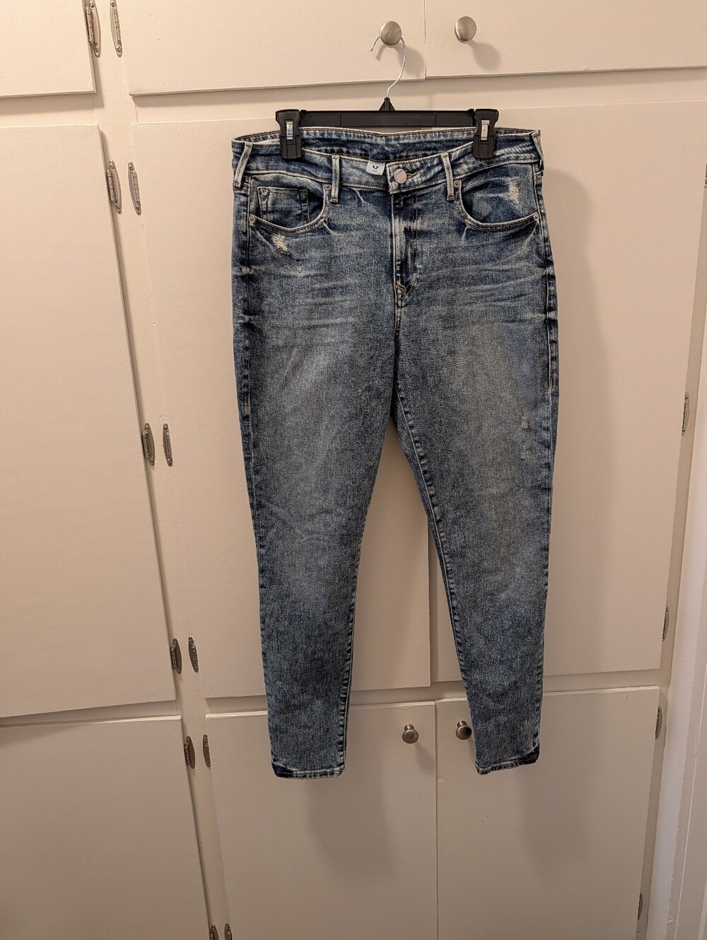 TRUE RELIGION "JENNIE" CURVY SKINNY JEANS, WOMEN 33 (14) X 30 INSEAM